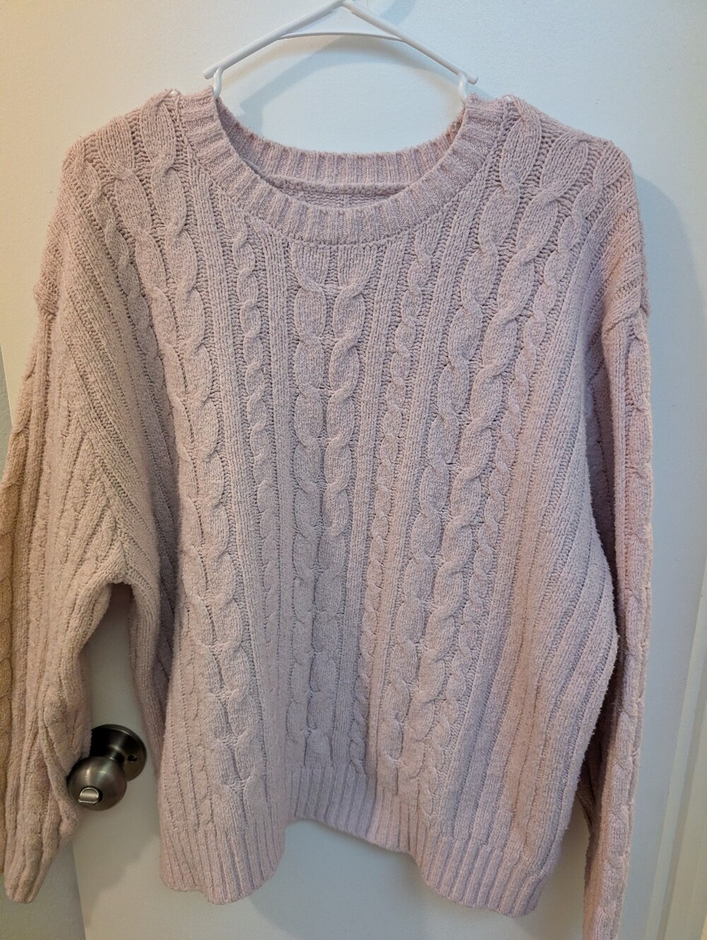 Hollister Soft Cable Knit Women's Sweater - Light Pink Size S